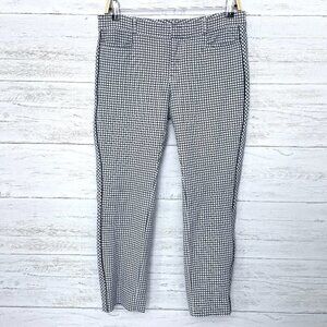 Banana Republic Women's Black & White Check Pants Sloan Fit Straight Leg size 6P